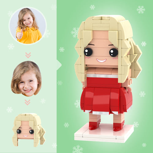 Christmas Gifts Custom Head Brick Figures Personalized Brick Figures with Christmas Dress Small Particle Block Toy