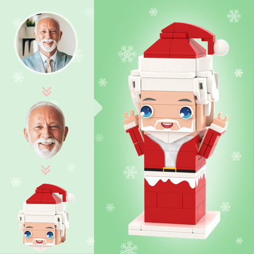 Christmas Gifts Custom Head Brick Figures Personalized Santa Brick Figures Small Particle Block Toy