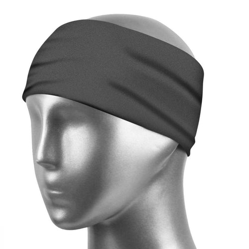 Sports Sweatband Unisex Design Sweat Wicking Fabric Fits All Head Sizes Workout Sweatbands for Running, Cross Training, Yoga and Bike Helmet - Dark Gray