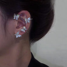 Super Flash Diamond Earrings Butterfly Ear Clip Fairy Temperament Earrings