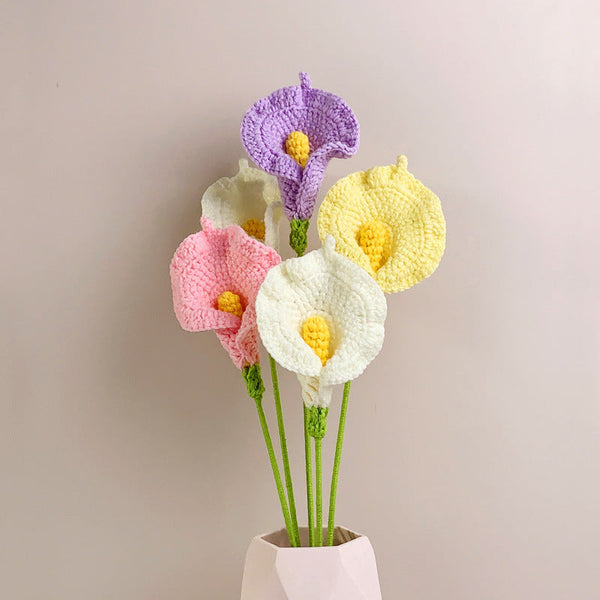 Calla Lily Crochet Flower Handmade Knitted Flower Gift for Lover Graduation Gift