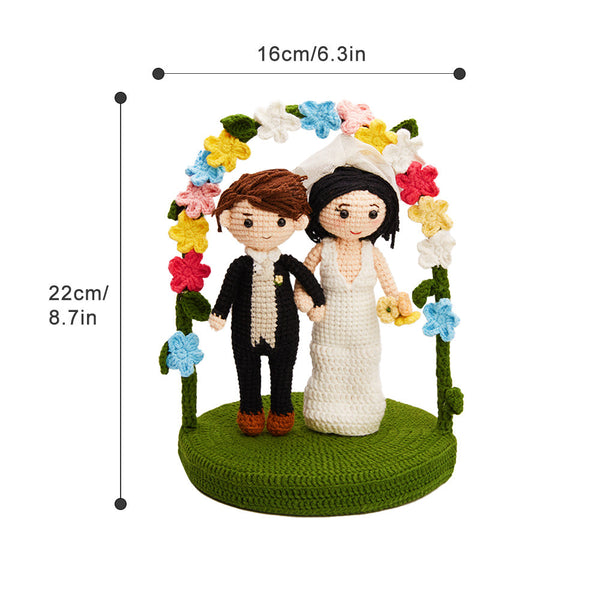 Wedding Couple Custom Crochet Doll Personalized Gifts Handmade Mini Look alike Dolls