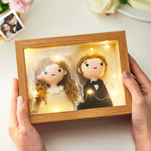 Custom Crochet Dolls Handmade Mini Look alike Dolls Personalized Photo Frame with USB Warm Light