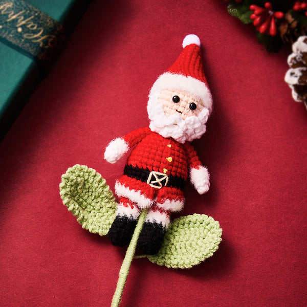 Christmas Crochet Dolls Santa Claus Handmade Knitted Flower Christmas Day Gift