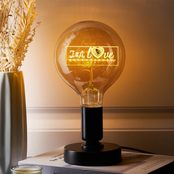 Custom Photo Led Vintage Edison Personalized Acrylic Name Lamp Soft Light Bulbs