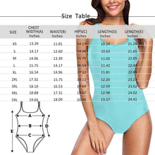 Custom Face Swimwear Women's Photo Slip One Piece Swimsuit Gift For Her - Feather