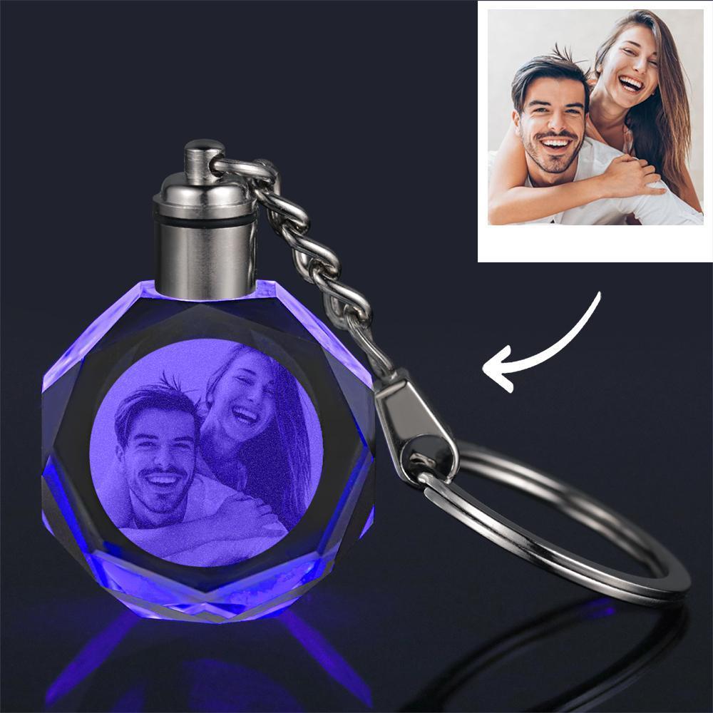 Custom Crystal Photo Key Chain For Couple Lover