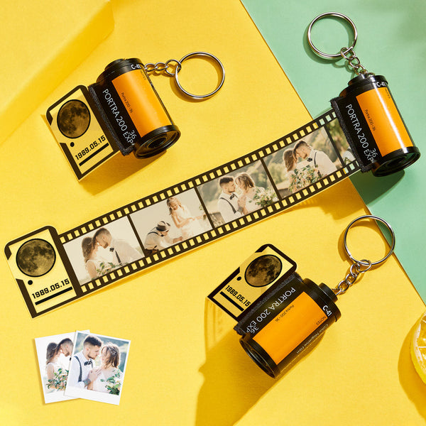 Custom Film Roll Keychain the Moon on the Day You were Born Photo Gifts