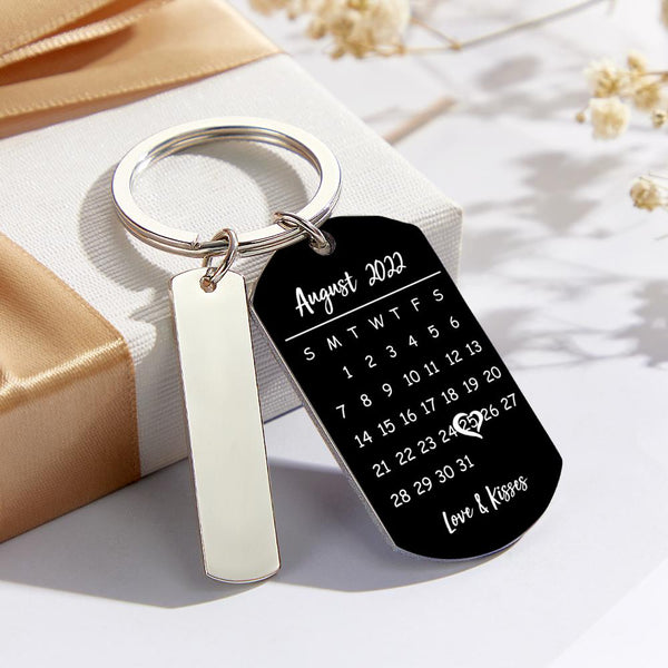 Personalized Spotify Calendar Keychain Custom Picture & Music Song Code Couples Photo Keyring Gifts for Valentine's Day - SantaSocks