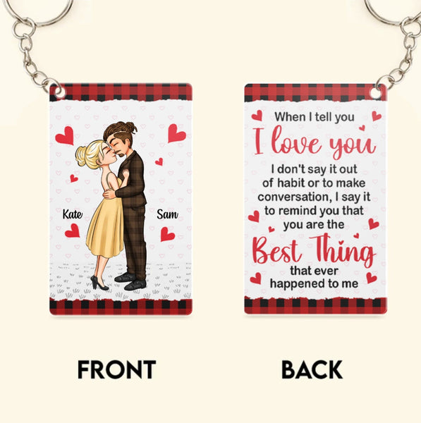 Personalized Acrylic Keychain Couple Cartoon Image Keyring Valentine's Gifts
