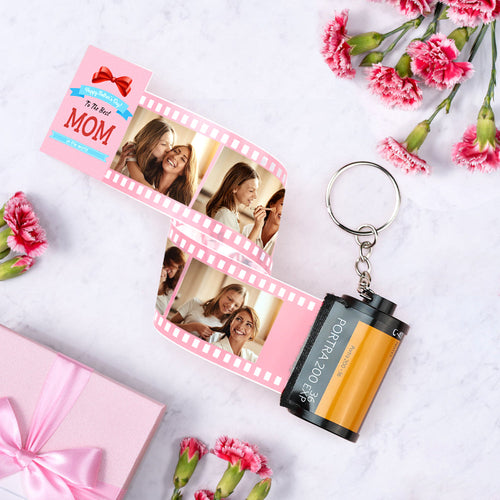 Custom Photo Film Roll Keychain Storyful The Best Mom Camera Keychain Mother's Day Gift - SantaSocks