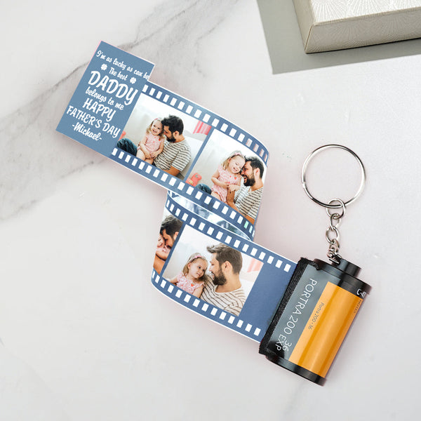 Personalized Photo Camera Keychain Thoughtful Film Roll Keychain Gift For Dad - SantaSocks