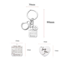 Custom Gifts Engraved Calendar Keychain Save the Date Wedding Date Pendant