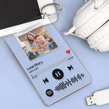 Custom Scannable Spotify Code Keychain With Personalized Photo Music Plaque Keyring(2.1IN X 3.4IN)