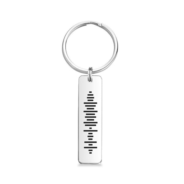 Custom Music Code Keychain Stainless Steel Silver the Best Holiday Gift for Lover