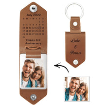 Custom Date Keychain With Calendar Christmas Anniversary Gifts for Couples
