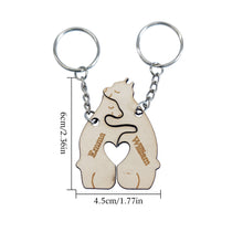 Personalized Couple Matching Keychain Custom Matching Bear Keychain Valentine's Day Gifts for Lover - SantaSocks