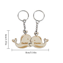 Personalized Couple Matching Keychain Custom Matching Whale Keychain Valentine's Day Gifts for Lover - SantaSocks