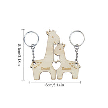 Personalized Couple Matching Keychain Custom Matching Giraffes Keychain Valentine's Day Gifts for Lover - SantaSocks