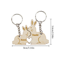 Personalized Couple Matching Keychain Custom Matching Bunnies Keychain Valentine's Day Gifts for Lover - SantaSocks