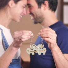 Personalized Couple Matching Keychain Custom Matching Elephants Keychain Valentine's Day Gifts for Lover - SantaSocks