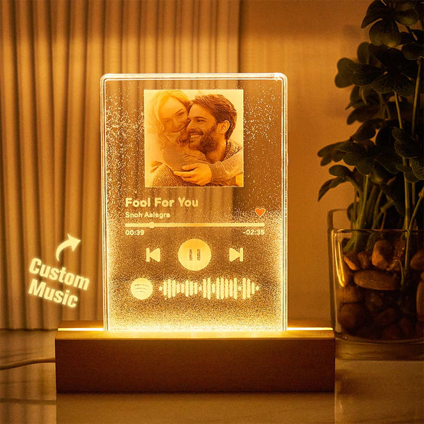 Scannable Spotify Code Quicksand Plaque Keychain Lamp Music and Photo Acrylic Gifts for Her