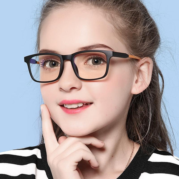 Elves - (Age 7-12)Children Blue Light Blocking Computer Reading Gaming Glasses-Matte Transparent Gray