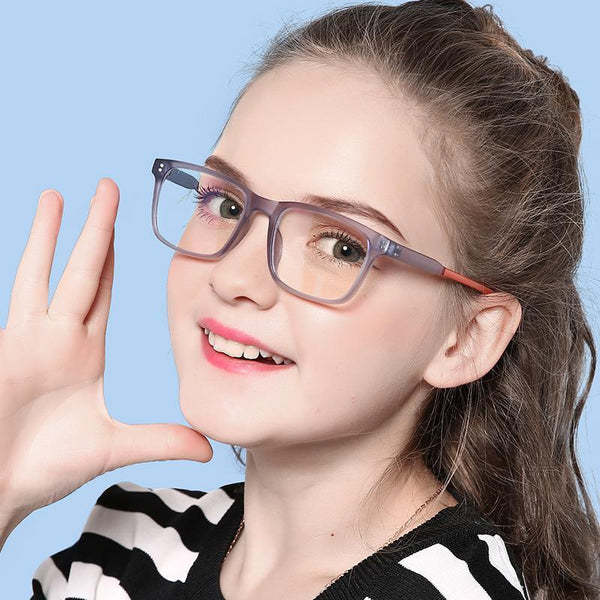 Elves - (Age 7-12)Children Blue Light Blocking Computer Reading Gaming Glasses-Matte Transparent Gray
