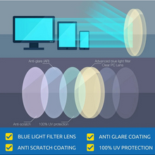 Sky - Fashion Blue Light Blocking Computer Reading Gaming Glasses - Transparent