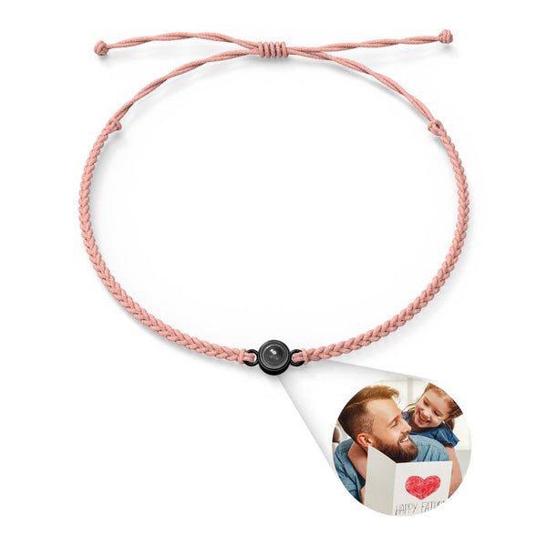 Custom Photo Projection Circle Bracelets Simple Woven Father's Day Gifts - SantaSocks