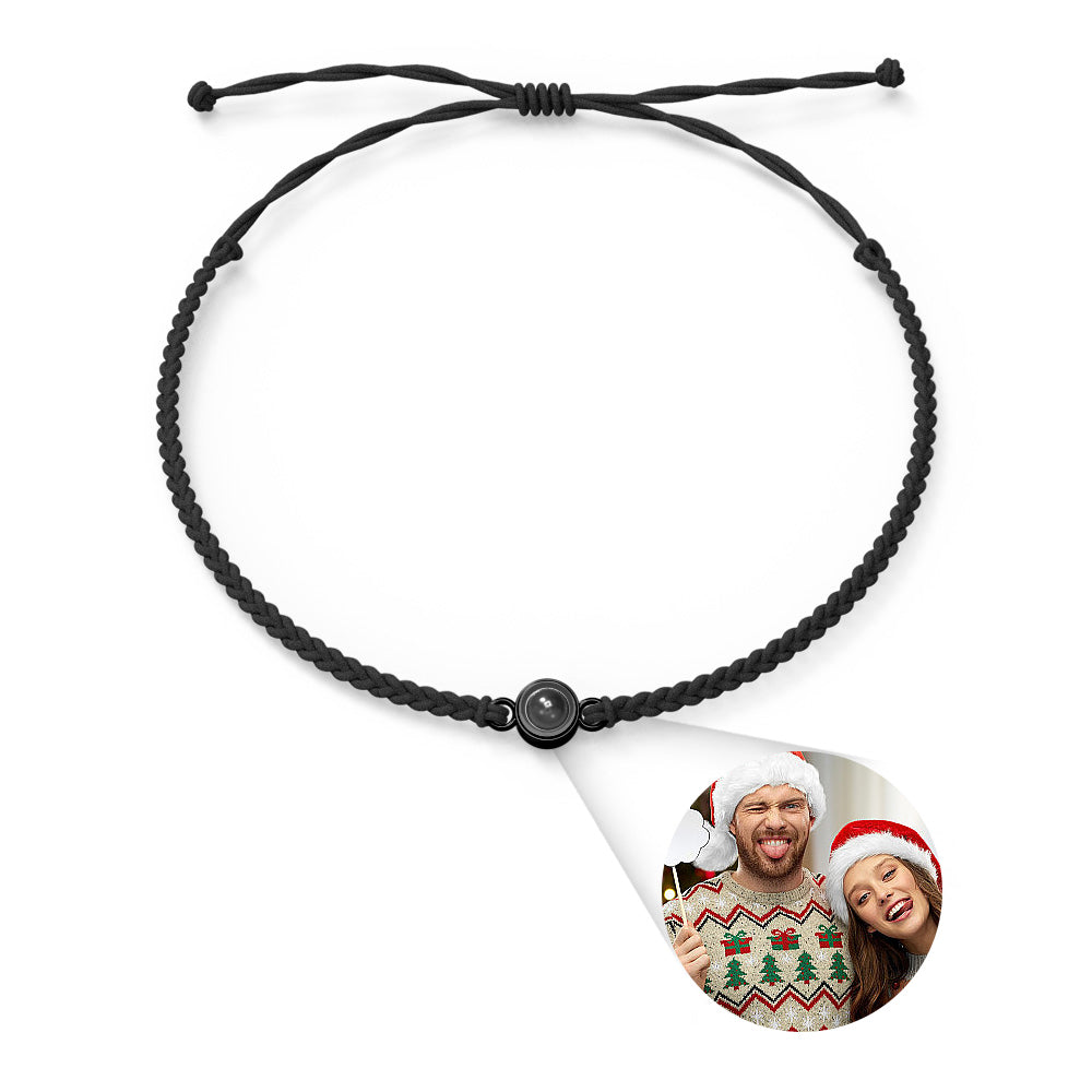 Custom Projection Photo Circle Bracelet, Personalized Picture Inside Jewelry, Custom Christmas Gifts - SantaSocks