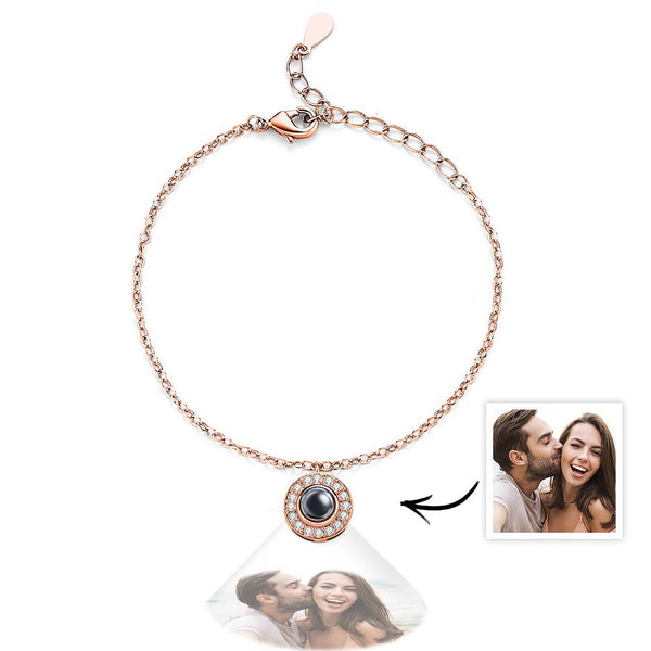 Petite Halo Photo Bracelet Luxurious Diamond Gift For Girlfriend Memorable Gift - SantaSocks