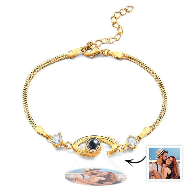Photo Projection Bracelet Memorial Gift Custom Photo Charm Bracelet for Woman Best Friend Gift for Her - SantaSocks