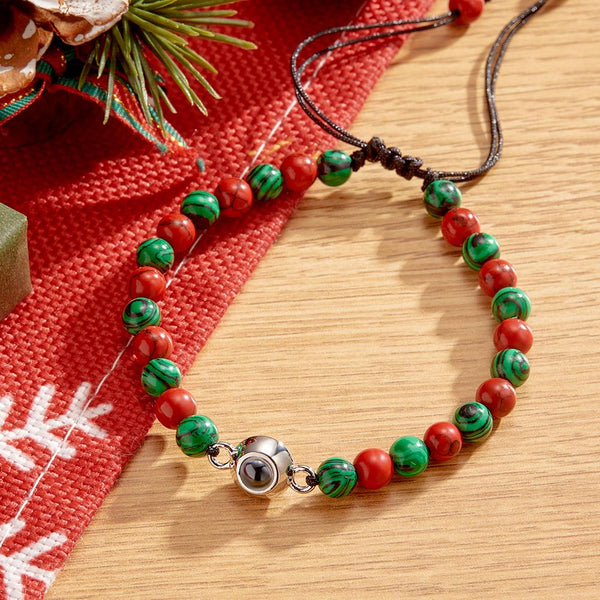 Custom Projection Bracelet Colorful Beads Unique Christmas Couple Gift - SantaSocks