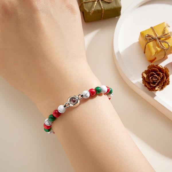 Custom Projection Bracelet Bead Couple Christmas Gift - SantaSocks