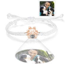 Custom Dog Paw Photo Projection Bracelet Braided Rope Bracelet Gift for Pet Lover - SantaSocks