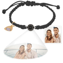 Custom Photo Projection Bracelet Simple Woven Heart Magnetic Bracelet Christmas Gift for Couple - SantaSocks