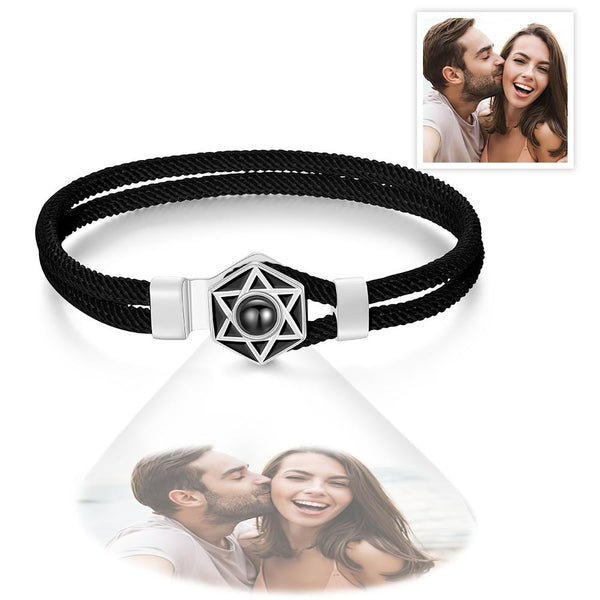 Custom Projection Bracelet Hexagram Couple Gifts - SantaSocks
