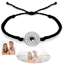 Personalized Photo Projection Bracelet Sun And Moon Braided Rope Bracelet For Couples - SantaSocks