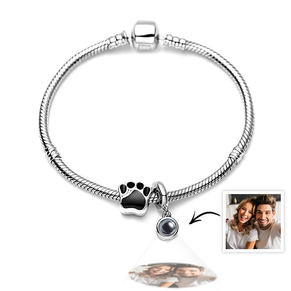 Personalized Picture Projection Bracelet with Cute Ornaments Best Gift for Her - SantaSocks