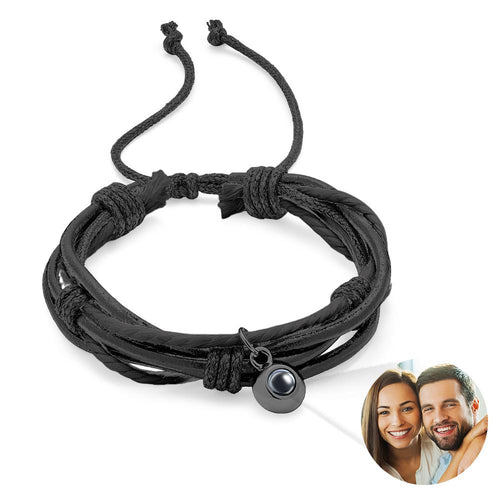 Custom Projection Bracelet Cord Braiding Gift for Him - SantaSocks