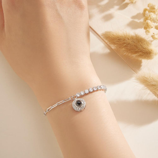 Personalized Projection Bracelet Round Pendant Design Chain Gift - SantaSocks