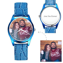 Custom Engraved With Red Or Blue Leather Strap For Women's Gift - 40mm