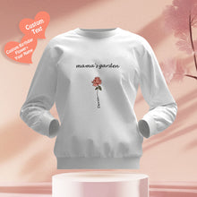 Custom Engraved Hoodie Round Neck Mama's Garden is Her Children Gifts for Mom