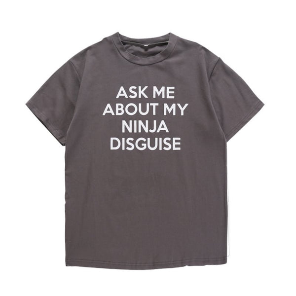 Funny T-shirt Ask Me About My Ninja Disguise Cartoon Mask Parent-child Outfit - SantaSocks