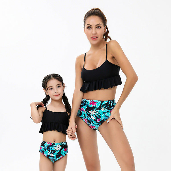 Sling Ruffled Split Parent-Child Swimsuit