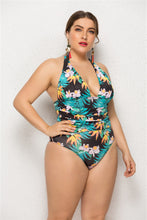 Sexy Ladies Plus Size Hawaiian Print Swimsuit
