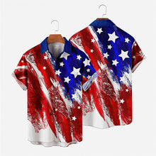 Men's Vintage Hawaiian Shirts 4th of July American Flag Patriotic Independence Day Hawaiian Shirts