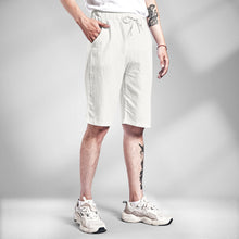 Men's summer loose linen cotton breathable five-point pants casual shorts
