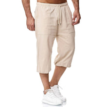 Men's Cotton Linen Cropped Casual Pants Linen Men's Clothes